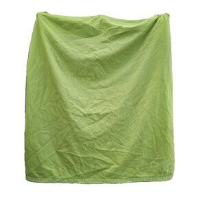 Vintage Esmond Fiberwoven Blanket Satin Trim Green 91.5" W X 103" L